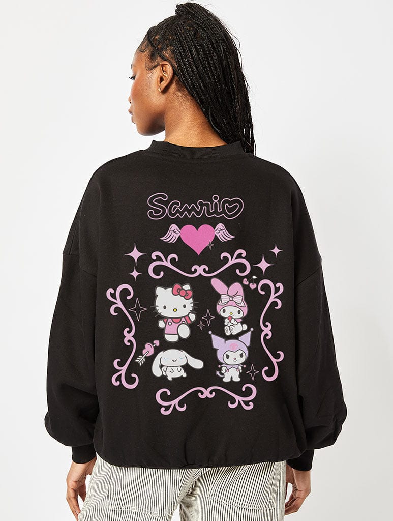 Sanrio Mixed Character Sweatshirt In Black Hoodies & Sweatshirts Skinnydip London