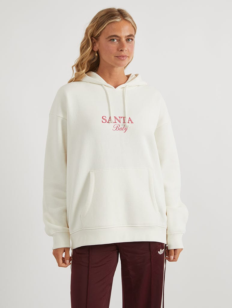 Santa Claus Social Club Hoodie In White Hoodies & Sweatshirts Skinnydip London