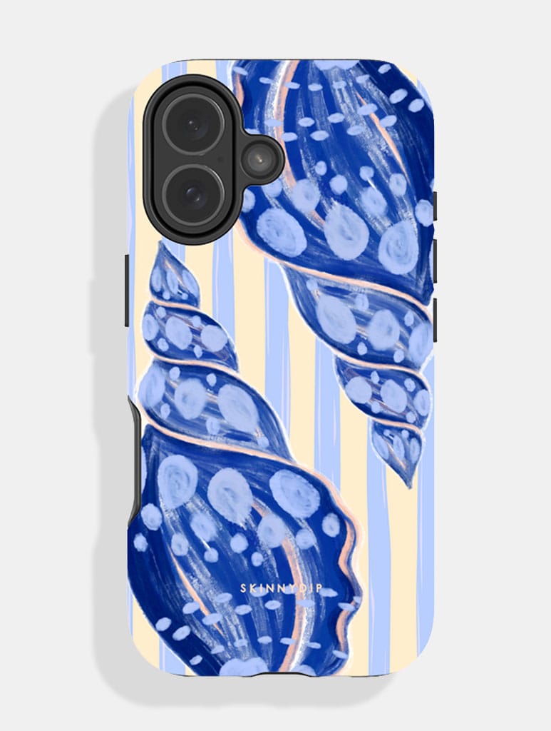 Shell Stripe Blue And Yellow Ultra Protective iPhone Case Phone Cases Skinnydip London