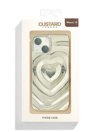 Silver Chrome 3D Heart iPhone Case Phone Cases Custard London