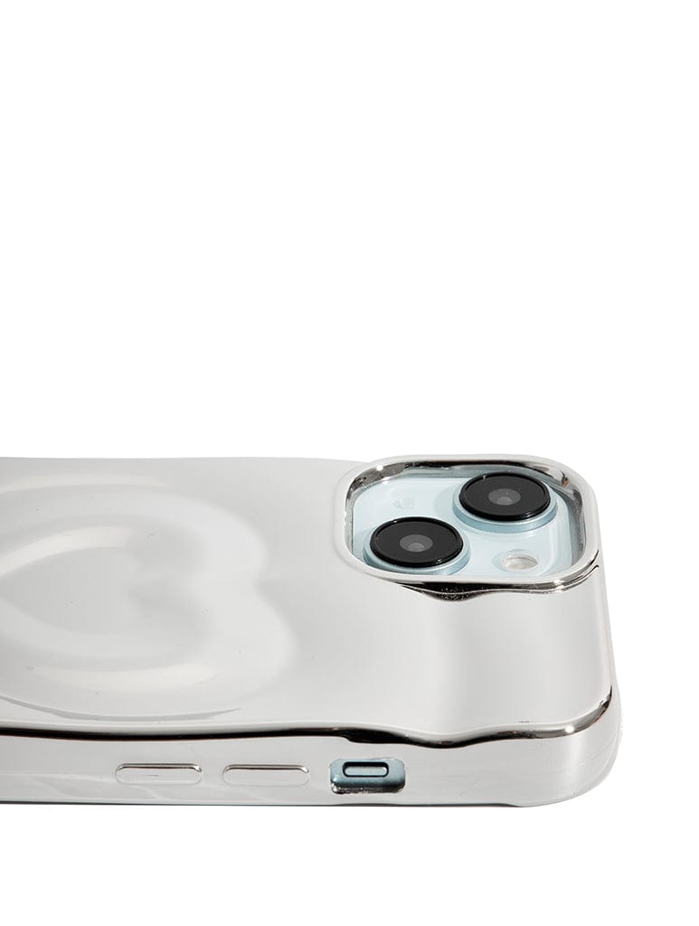 Silver Chrome 3D Heart iPhone Case Phone Cases Custard London