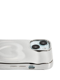 Silver Chrome 3D Heart iPhone Case Phone Cases Custard London