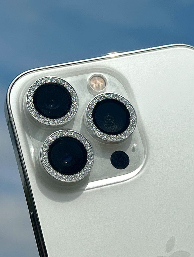 Silver Glitter Protective Camera Lens Cover
