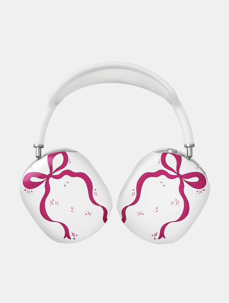 Single Burgundy Bow AirPods Max Case in Gloss AirPods Cases Skinnydip London