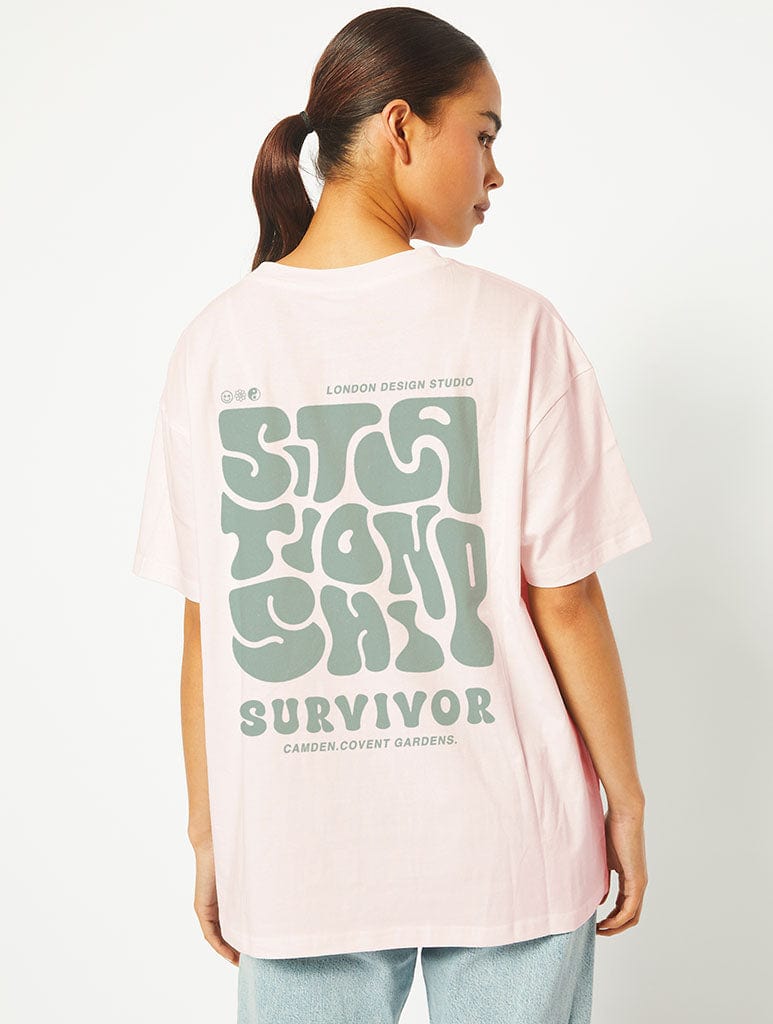 Situationship Survivor T-Shirt In Pink Tops & T-Shirts Skinnydip London