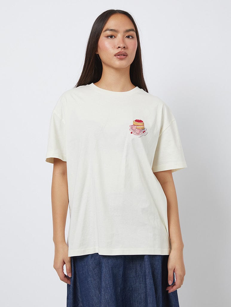 Slice Of Life T-Shirt In White Tops & T-Shirts Skinnydip London