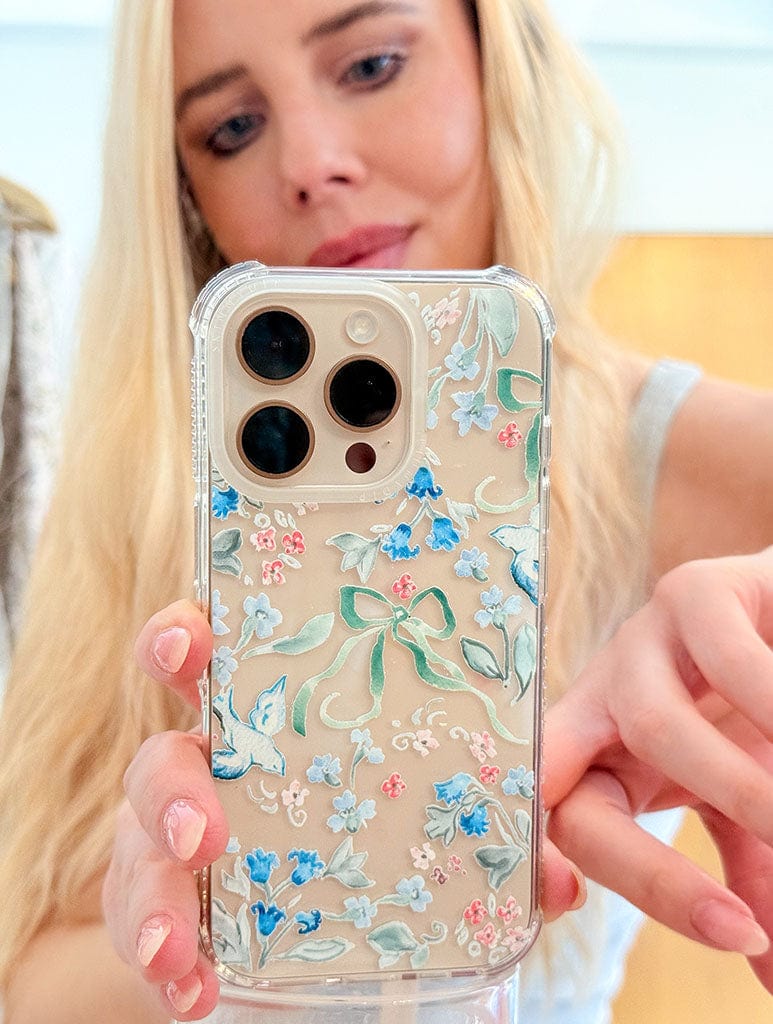 Sophie Amelia Creates x Skinnydip Blue & Coral Meadow Shock iPhone Case Phone Cases Skinnydip London