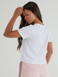 Sorry Babe, It's Match Day Baby T-Shirt In White Tops & T-Shirts Skinnydip London