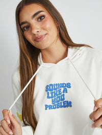 Sounds Like A You Problem Hoodie in Ecru Hoodies & Sweatshirts Skinnydip London