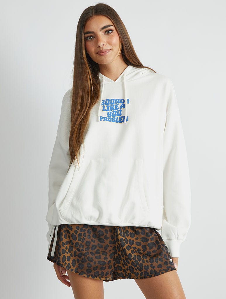 Sounds Like A You Problem Hoodie in Ecru Hoodies & Sweatshirts Skinnydip London