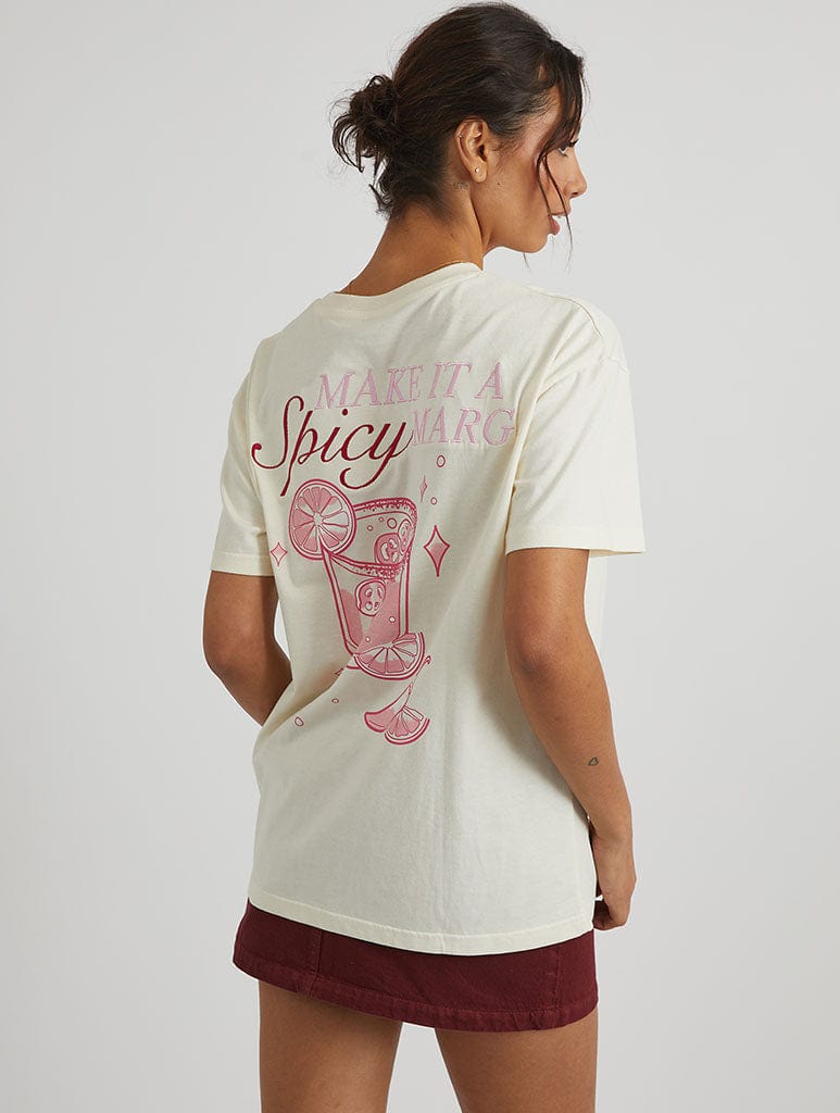 Spicy Margs T-Shirt in Ecru Tops & T-Shirts Skinnydip London