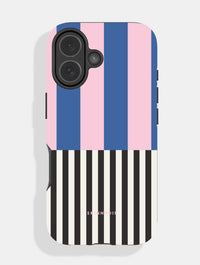 Splice Stripes Navy Pink Black and White Ultra Protective iPhone Case Phone Cases Skinnydip London