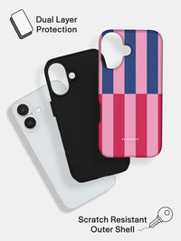 Splice Stripes Navy Pink Ultra Protective iPhone Case Phone Cases Skinnydip London