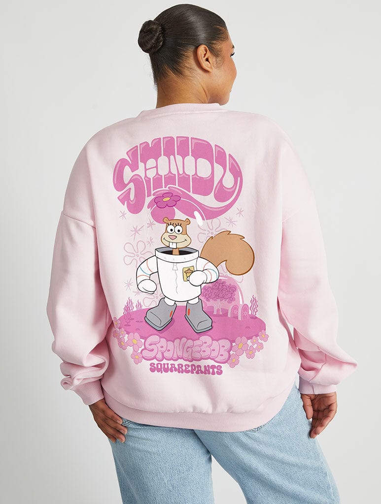 SpongeBob x Skinnydip Sandy Cheeks Sweatshirt In Pink Hoodies & Sweatshirts Skinnydip London