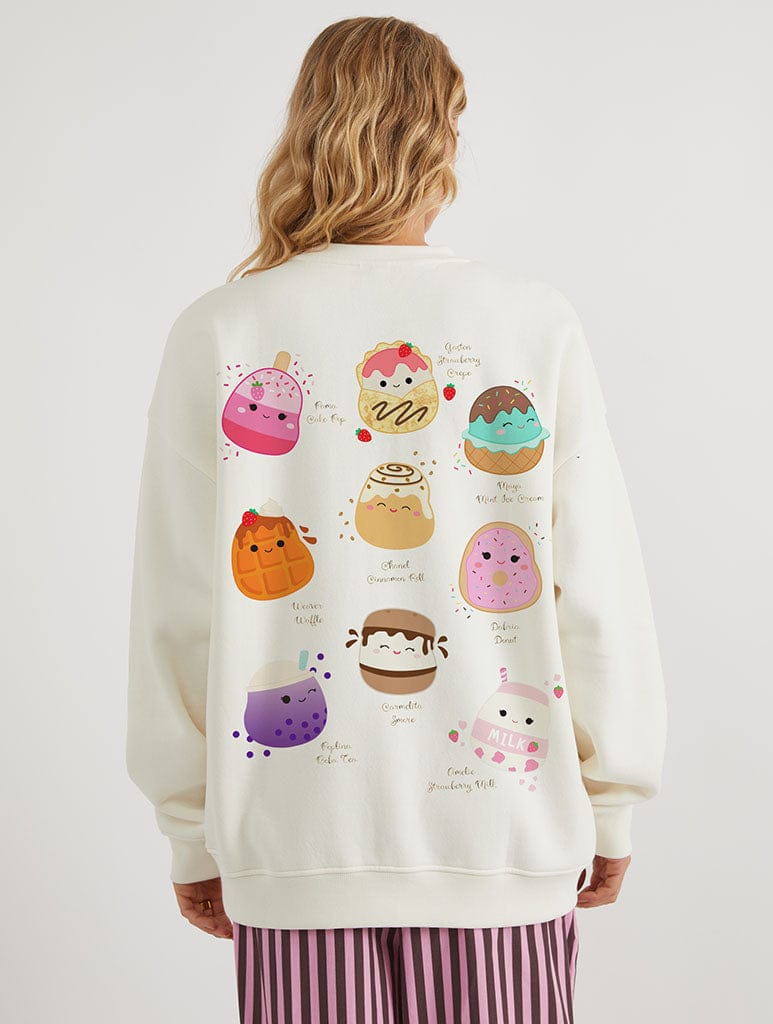 Squishmallows Dessert Sweatshirt In White Hoodies & Sweatshirts Skinnydip London