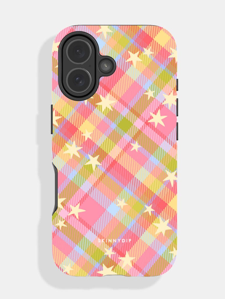 Starry Tartan Pink Flush Ultra Protective iPhone Case Phone Cases Skinnydip London