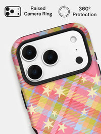 Starry Tartan Pink Flush Ultra Protective iPhone Case Phone Cases Skinnydip London