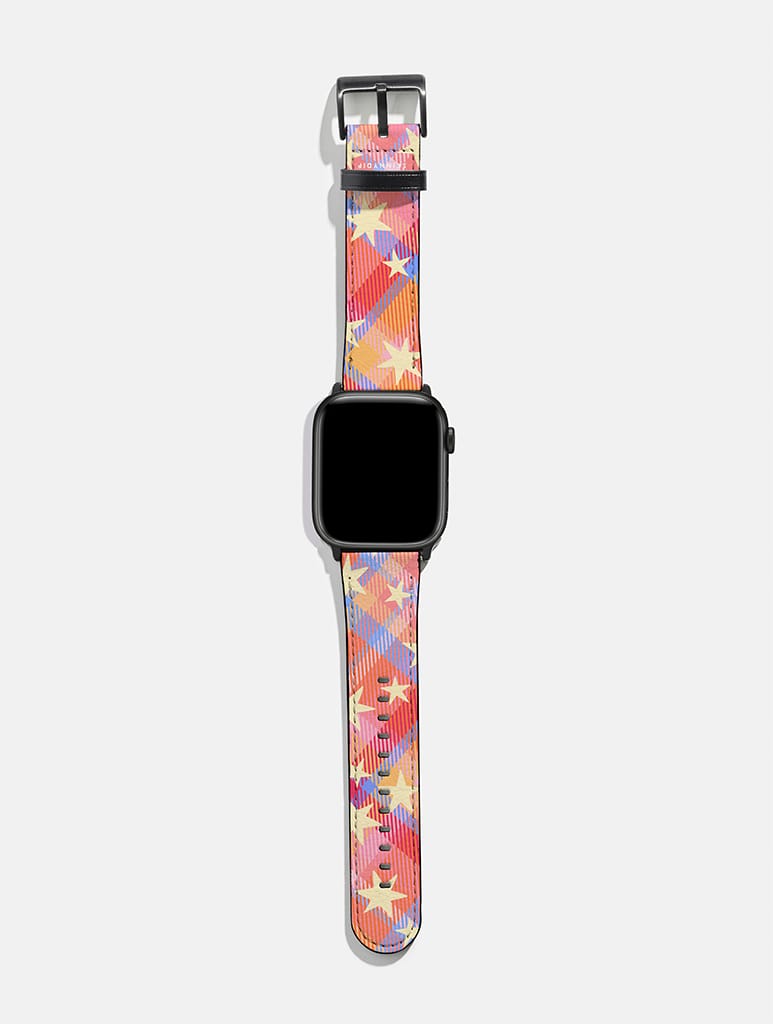 Starry Tartan Sunrise Orange Apple Watch Strap Watch Straps Skinnydip London