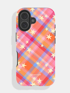 Starry Tartan Sunrise Orange Ultra Protective iPhone Case Phone Cases Skinnydip London