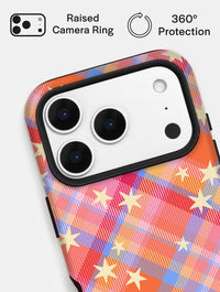 Starry Tartan Sunrise Orange Ultra Protective iPhone Case Phone Cases Skinnydip London