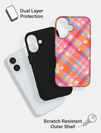 Starry Tartan Sunrise Orange Ultra Protective iPhone Case Phone Cases Skinnydip London