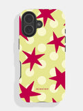 Stars and Spots Green and Magenta Ultra Protective iPhone Case Phone Cases Skinnydip London