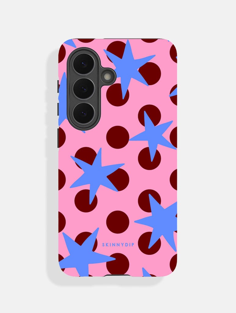 Stars and Spots Pink Burgundy and Blue Ultra Protective Samsung Case Phone Cases Skinnydip London