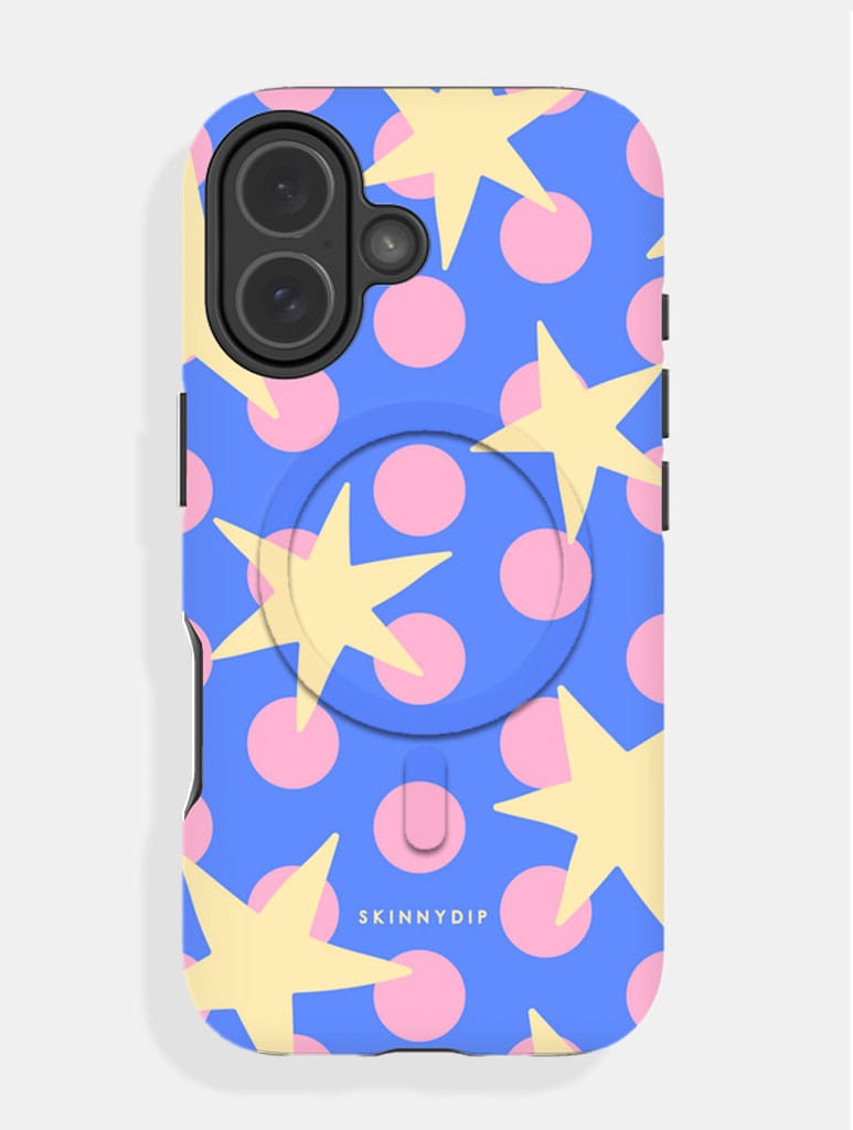 Stars and Spots Pink Yellow and Blue Magsafe Ultra Protective iPhone Case Phone Cases Skinnydip London