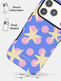 Stars and Spots Pink Yellow and Blue Ultra Protective iPhone Case Phone Cases Skinnydip London