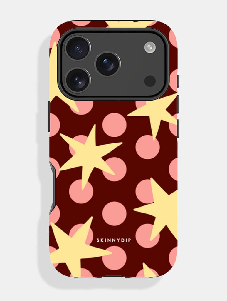 Stars and Spots Pink Yellow And Brown Ultra Protective iPhone Case Phone Cases Skinnydip London