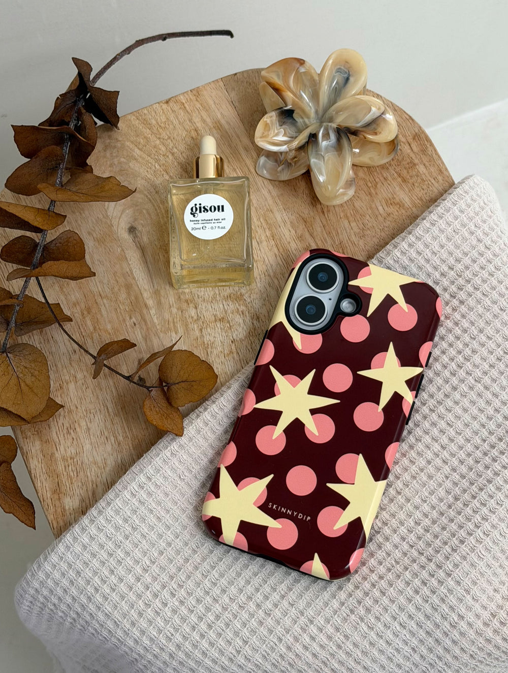 Stars and Spots Pink Yellow And Brown Ultra Protective iPhone Case Phone Cases Skinnydip London