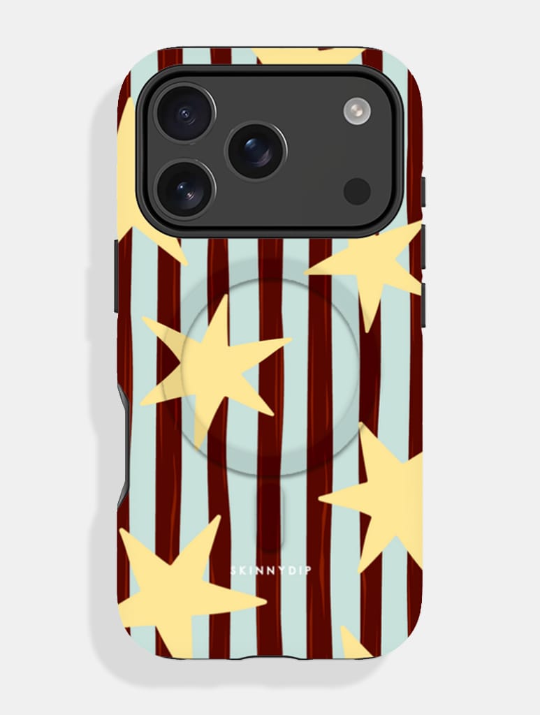 Stars and Stripes Blue Brown and Yellow Magsafe Ultra Protective iPhone Case Phone Cases Skinnydip London