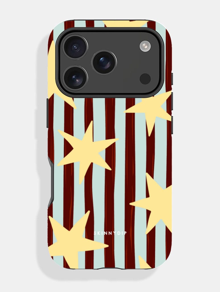 Stars and Stripes Blue Brown and Yellow Ultra Protective iPhone Case Phone Cases Skinnydip London
