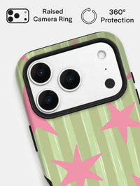 Stars and Stripes Matcha and Pink Ultra Protective iPhone Case Phone Cases Skinnydip London