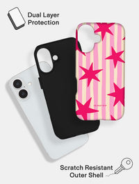 Stars and Stripes Pink Red and Yellow Ultra Protective iPhone Case Phone Cases Skinnydip London