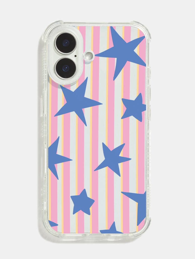 Stars And Stripes Pink Yellow And Blue Shock iPhone Case Phone Cases Skinnydip London