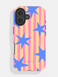 Stars and Stripes Pink Yellow and Blue Ultra Protective iPhone Case Phone Cases Skinnydip London