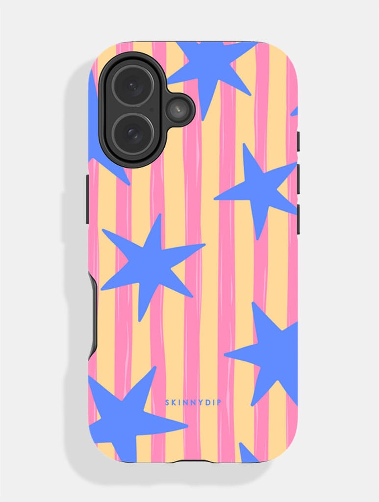 Stars and Stripes Pink Yellow and Blue Ultra Protective iPhone Case Phone Cases Skinnydip London