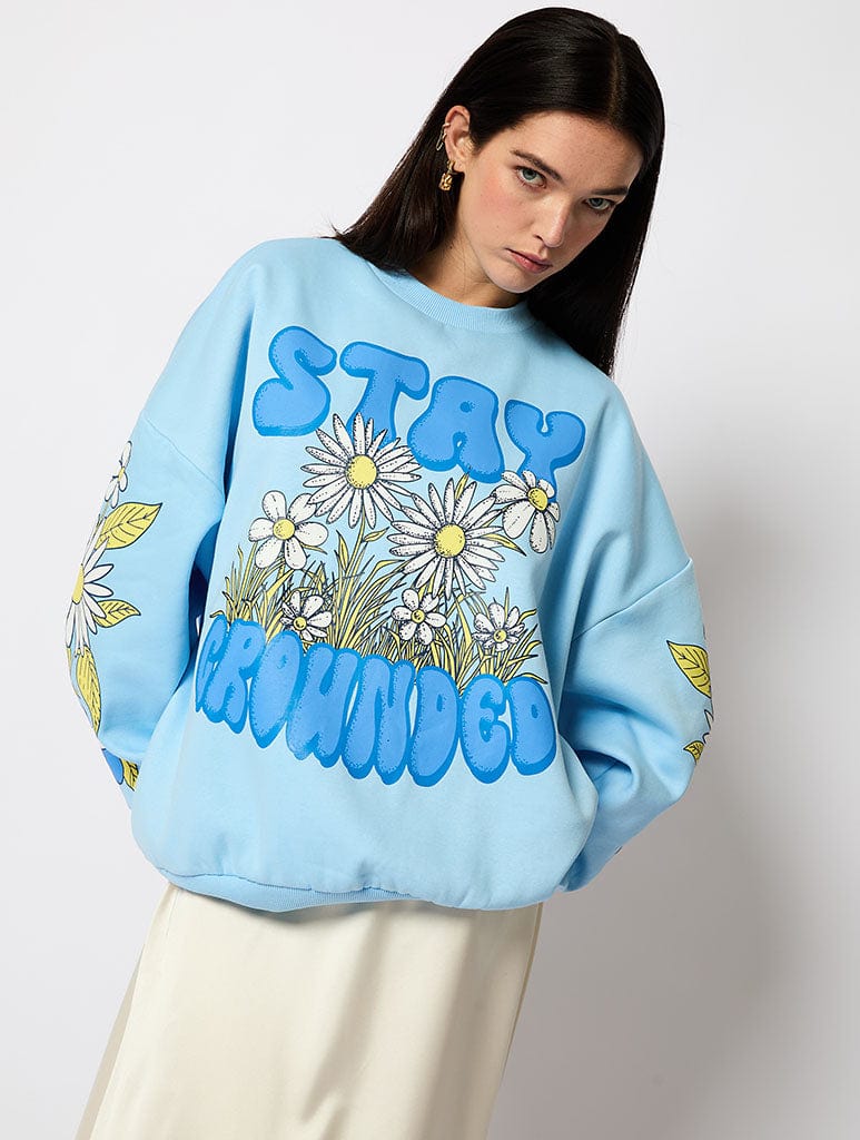 Stay Grounded Oversized Sweatshirt Hoodies & Sweatshirts Skinnydip London