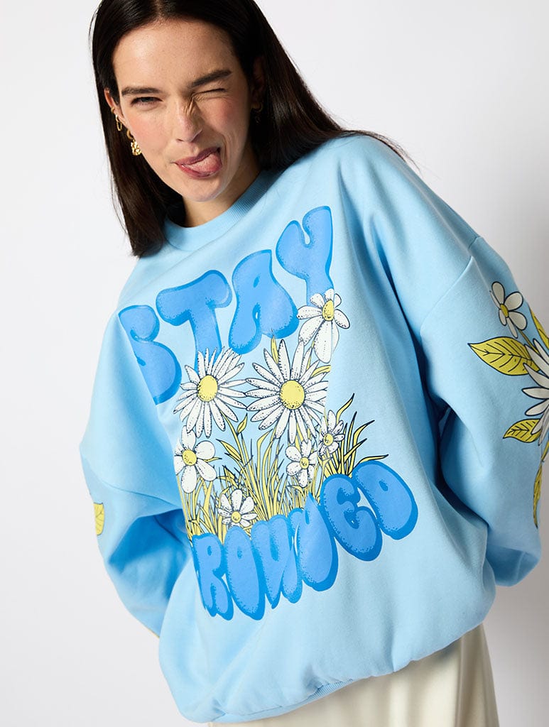 Stay Grounded Oversized Sweatshirt Hoodies & Sweatshirts Skinnydip London