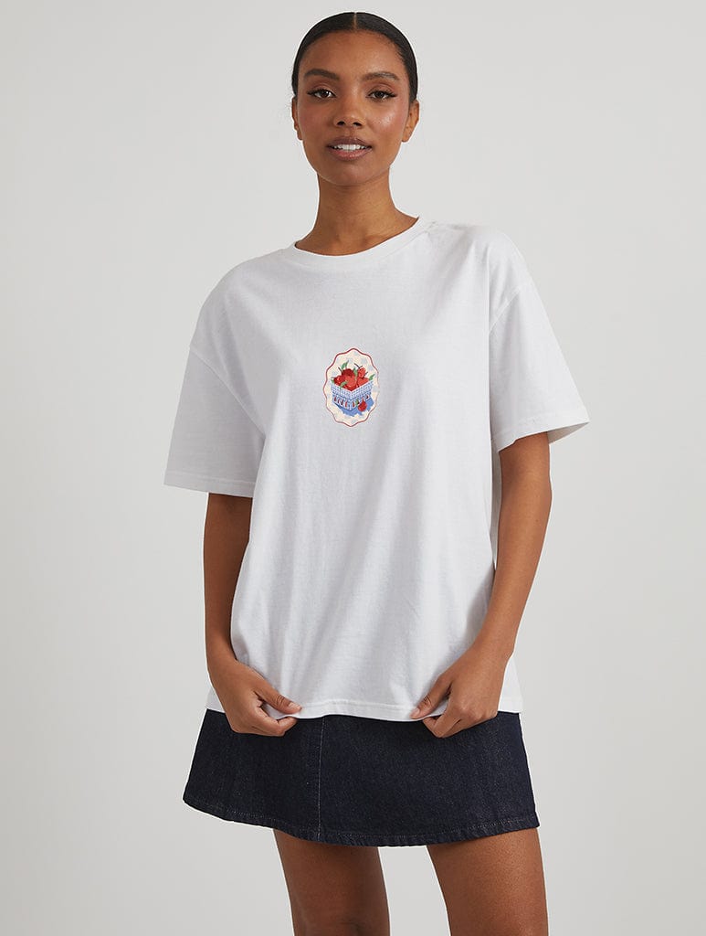 Stop Being So Cherry Picky T-Shirt in Ecru Tops & T-Shirts Skinnydip London