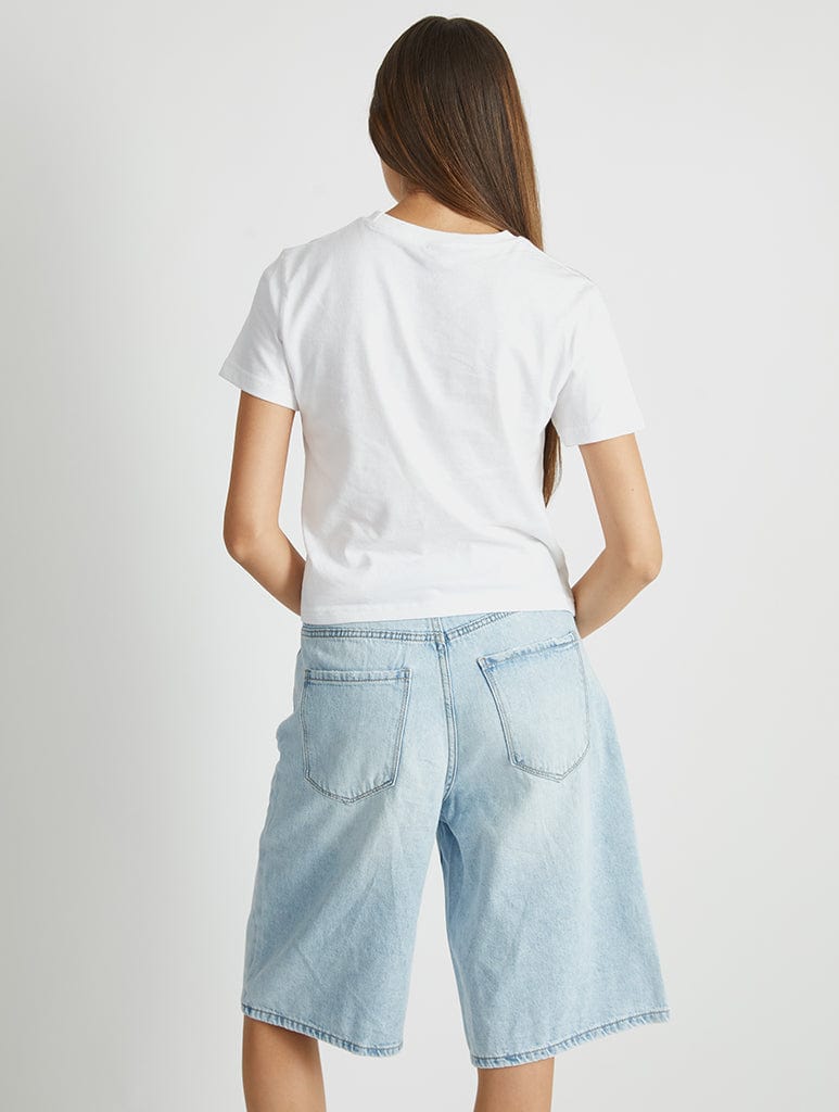 Stranger Things x Skinnydip Flame Baby T-Shirt In White Tops & T-Shirts Skinnydip London