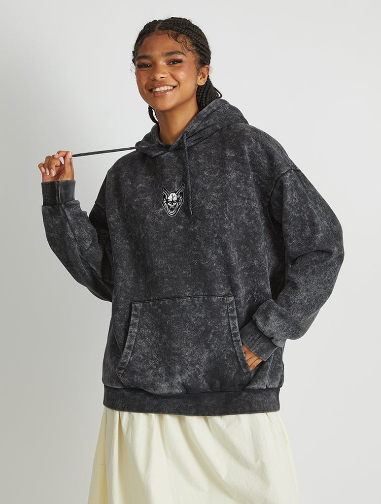 Stranger Things x Skinnydip Hellfire Club Hoodie In Black Hoodies & Sweatshirts Skinnydip London