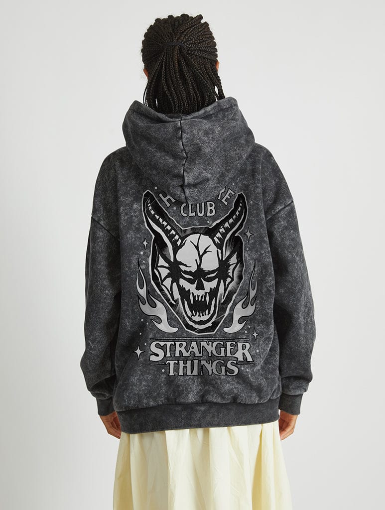 Stranger Things x Skinnydip Hellfire Club Hoodie In Black Hoodies & Sweatshirts Skinnydip London