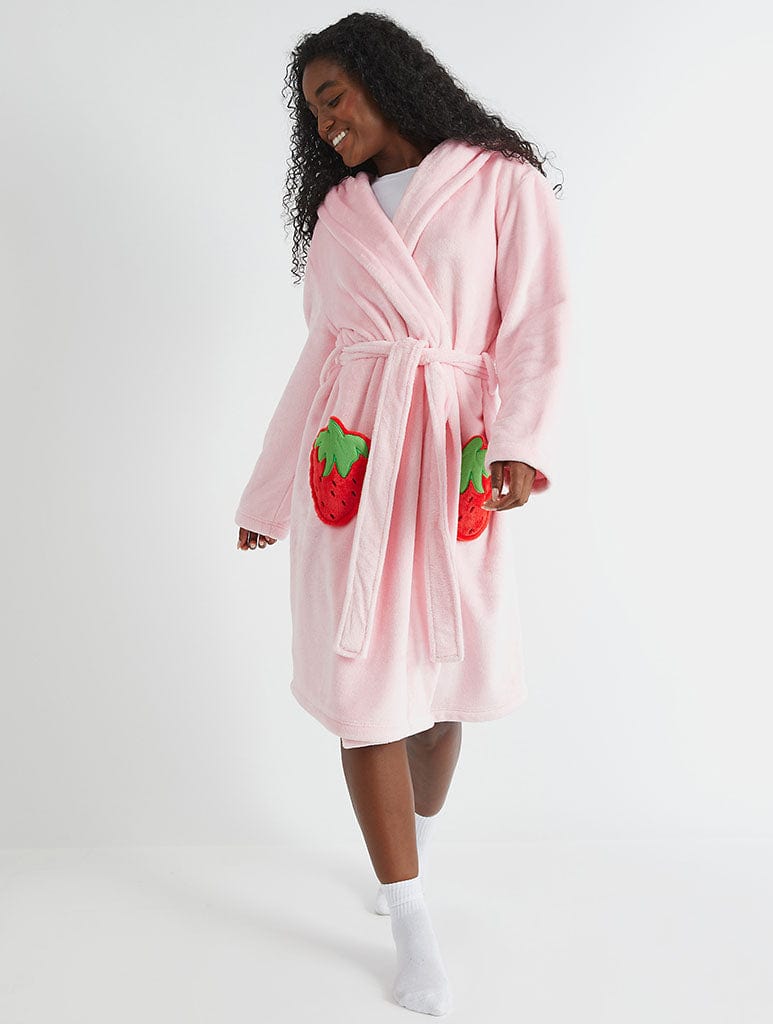 Strawberry Plush Dressing Gown Lingerie & Nightwear Skinnydip London