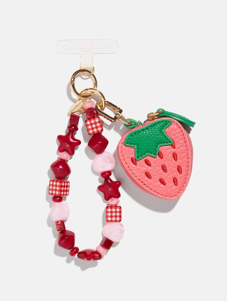 Strawberry Purse Charm Beaded Strap Phone Grips Skinnydip London