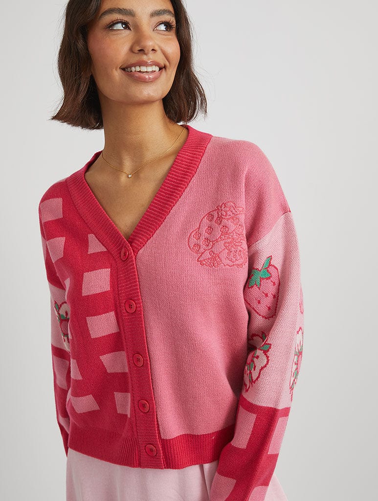Strawberry Shortcake Knitted Cardi Jumpers & Cardigans Skinnydip London