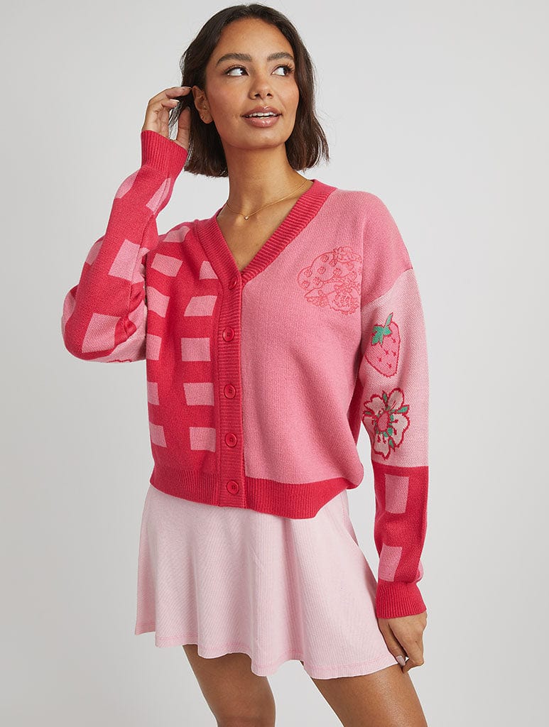 Strawberry Shortcake Knitted Cardi Jumpers & Cardigans Skinnydip London