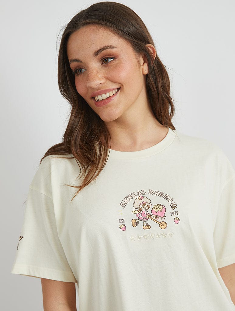 Strawberry Shortcake x Skinnydip Stay Wild T-Shirt in Ecru Tops & T-Shirts Skinnydip London