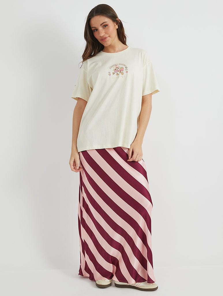 Strawberry Shortcake x Skinnydip Stay Wild T-Shirt in Ecru Tops & T-Shirts Skinnydip London